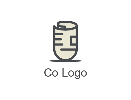 rolled up document logo