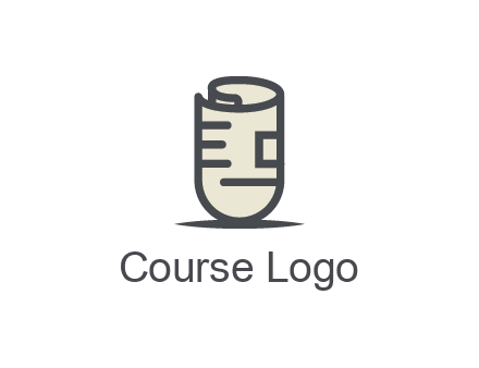 rolled up document logo