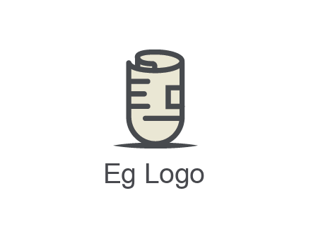 rolled up document logo