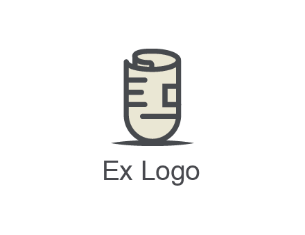 rolled up document logo