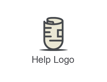 rolled up document logo