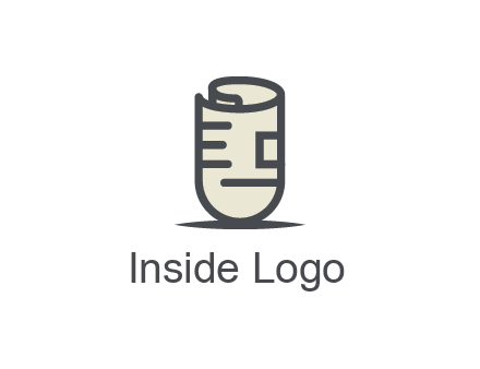 rolled up document logo