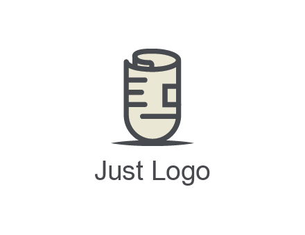 rolled up document logo