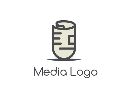 rolled up document logo