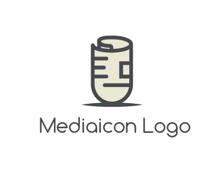 rolled up document logo
