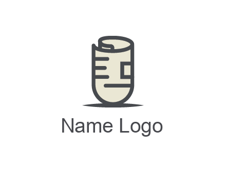 rolled up document logo