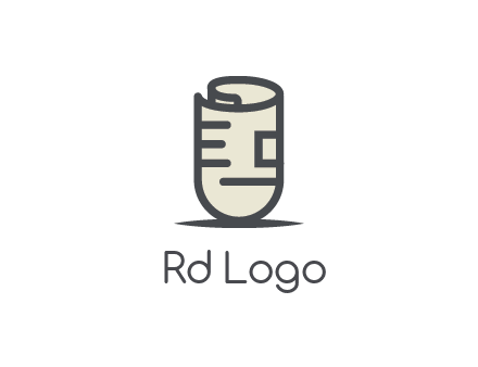 rolled up document logo