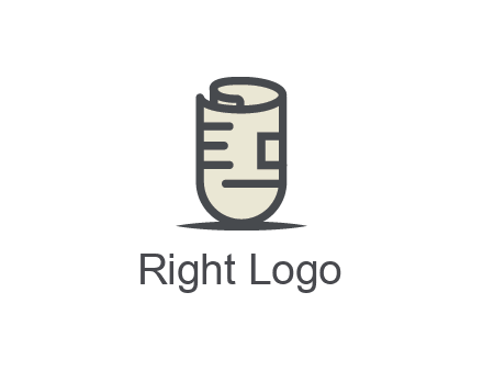 rolled up document logo