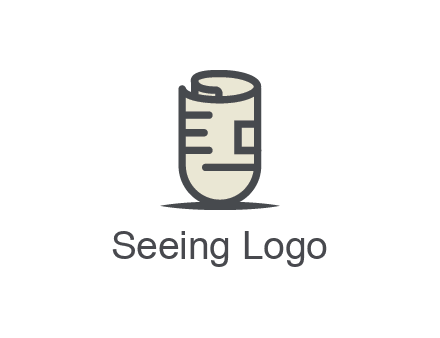 rolled up document logo