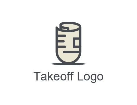 rolled up document logo