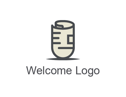 rolled up document logo