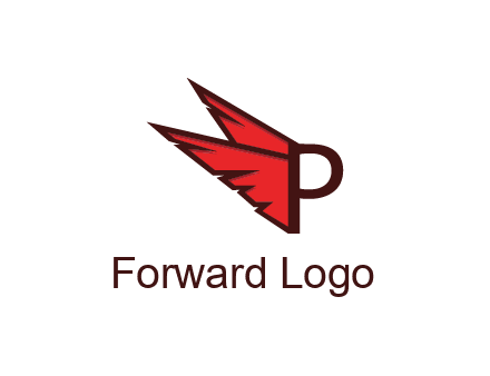 letter P with wings