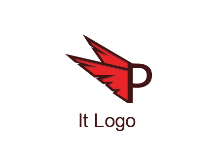 letter P with wings