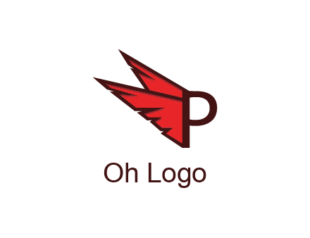 letter P with wings