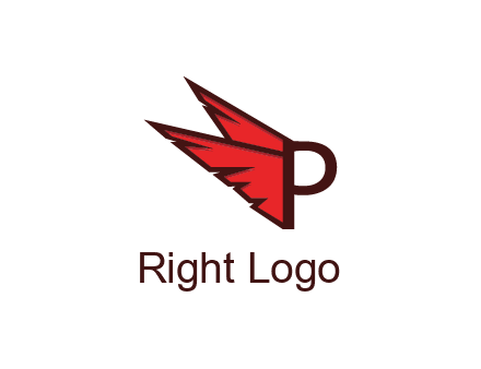 letter P with wings