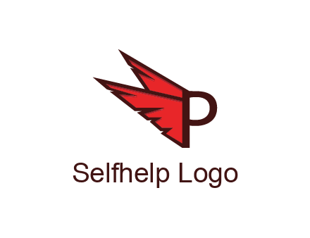 letter P with wings