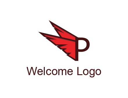 letter P with wings
