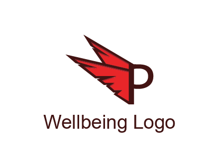 letter P with wings