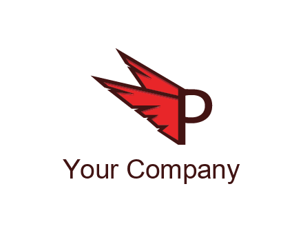 letter P with wings