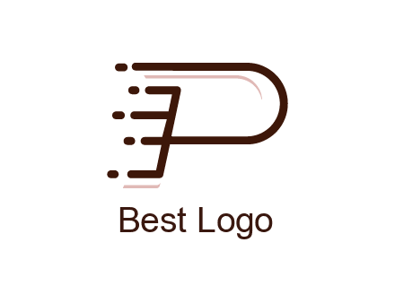 abstract letter P line art