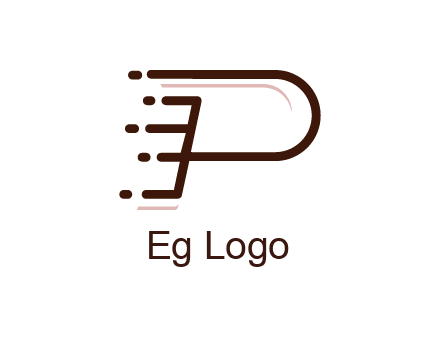 abstract letter P line art