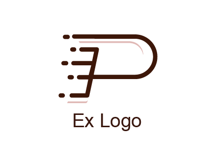 abstract letter P line art