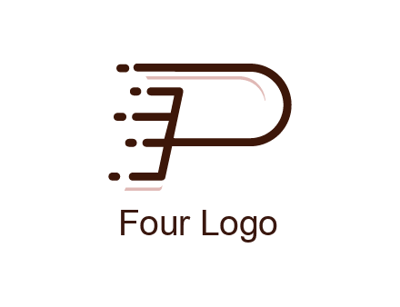 abstract letter P line art