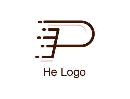 abstract letter P line art