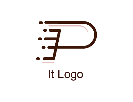 abstract letter P line art