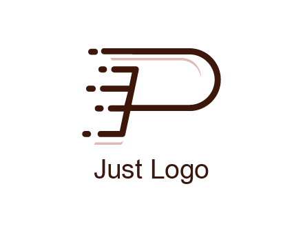 abstract letter P line art