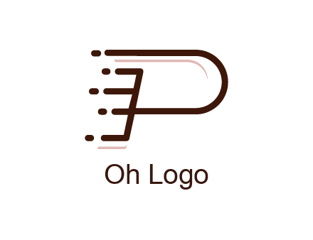 abstract letter P line art