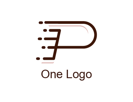 abstract letter P line art