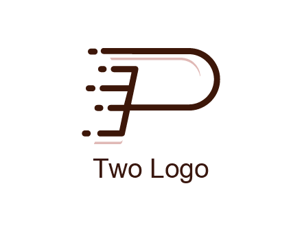 abstract letter P line art