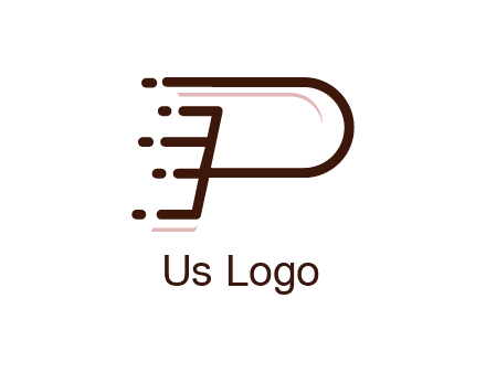 abstract letter P line art