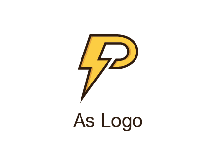thunder bolt forming letter P