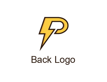 thunder bolt forming letter P