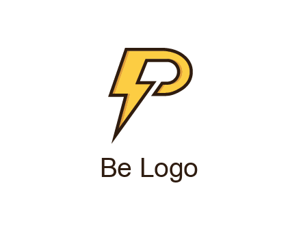 thunder bolt forming letter P