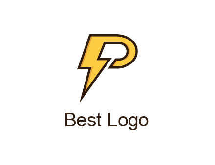 thunder bolt forming letter P