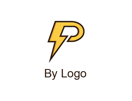 thunder bolt forming letter P