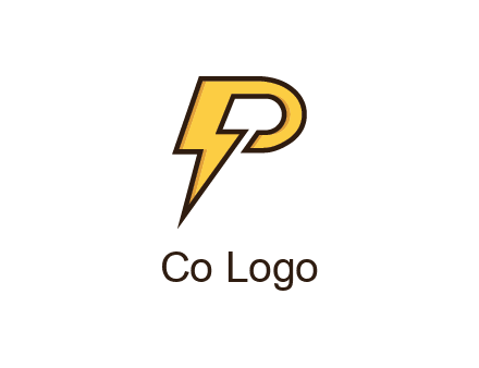 thunder bolt forming letter P