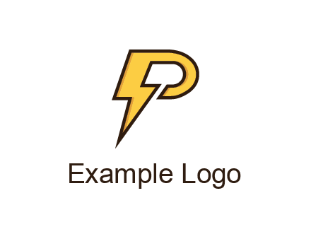 thunder bolt forming letter P