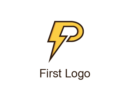 thunder bolt forming letter P