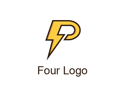 thunder bolt forming letter P