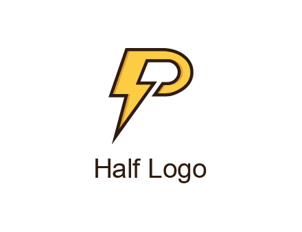 thunder bolt forming letter P