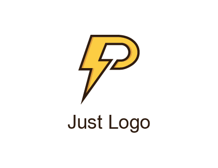 thunder bolt forming letter P