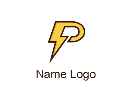 thunder bolt forming letter P