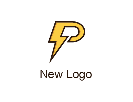 thunder bolt forming letter P