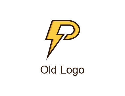 thunder bolt forming letter P