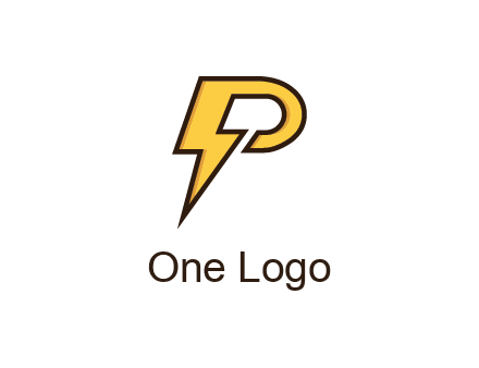 thunder bolt forming letter P