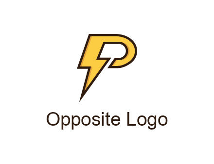 thunder bolt forming letter P